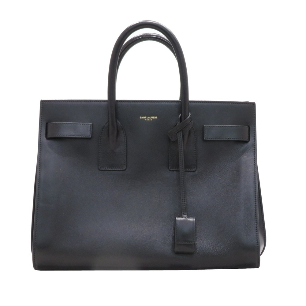 Saint Laurent Sac Du Jour Handbag Leather Tote Bag Black
